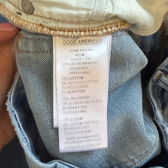 Good American Good Boy Twisted Slit Raw Hem Jeans 12/31 - Picture 9 of 9